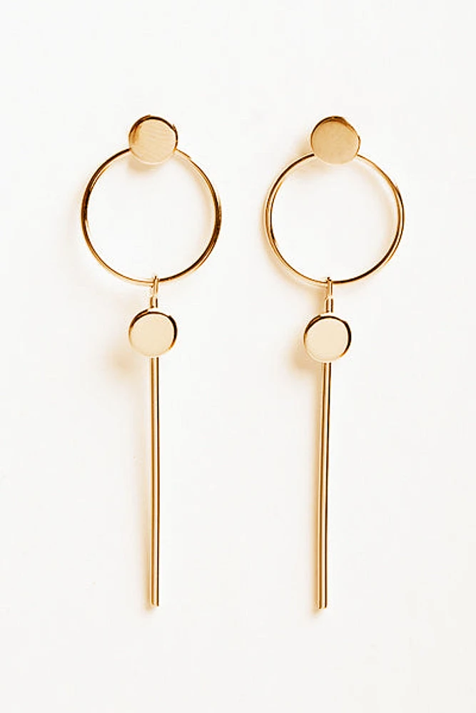 Hoop and Bar Drop Earrings