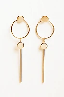 Hoop and Bar Drop Earrings