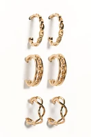 Set of 3 Delicate Huggie Earrings