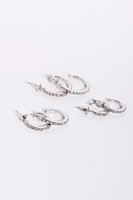 Rhinestone Hoop Earrings Set