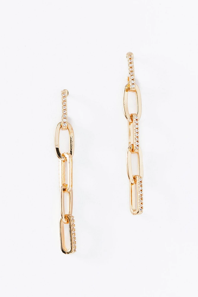 Rhinestone Chainlink Earrings