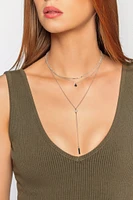 Triple Strand Lariat Necklace