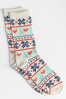 Chaussettes coeurs et sapins