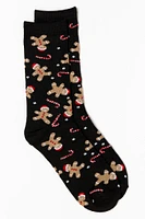 Gingerbread and Candy Cane Socks