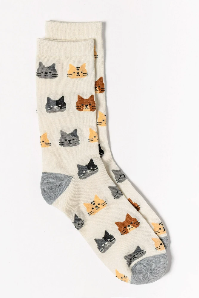 Multi Cat Faces Socks