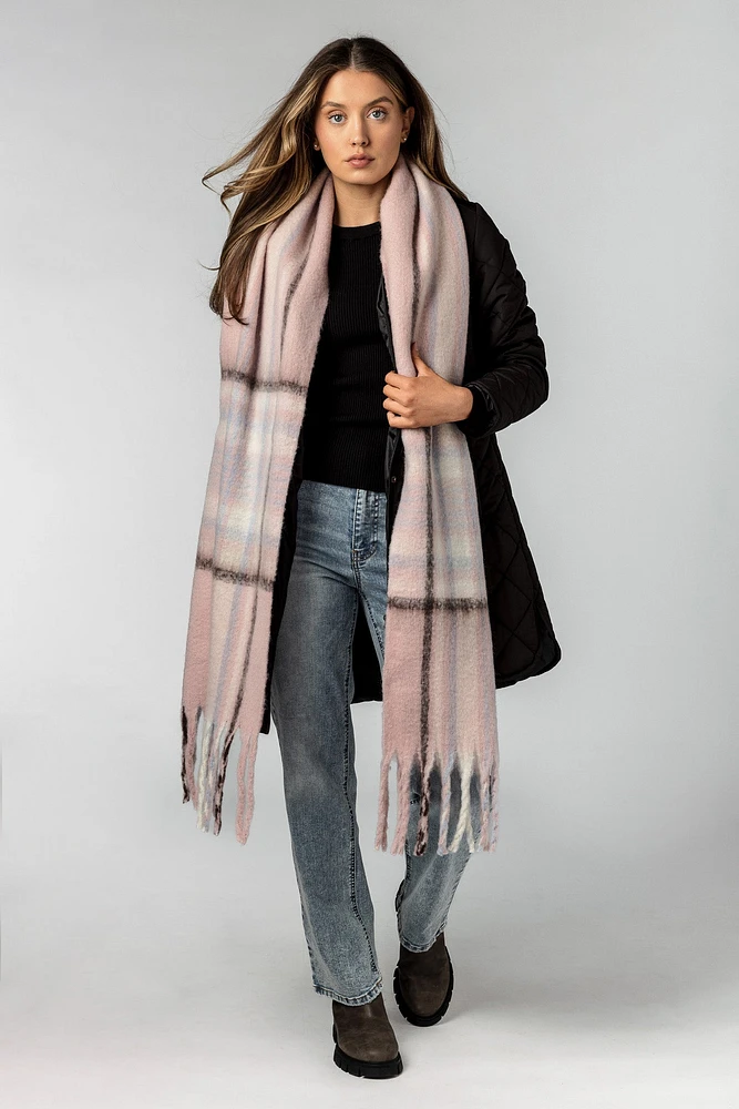 Plaid Oblong Scarf