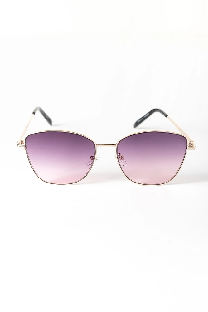 Metal Rimmed Butterly Sunglasses