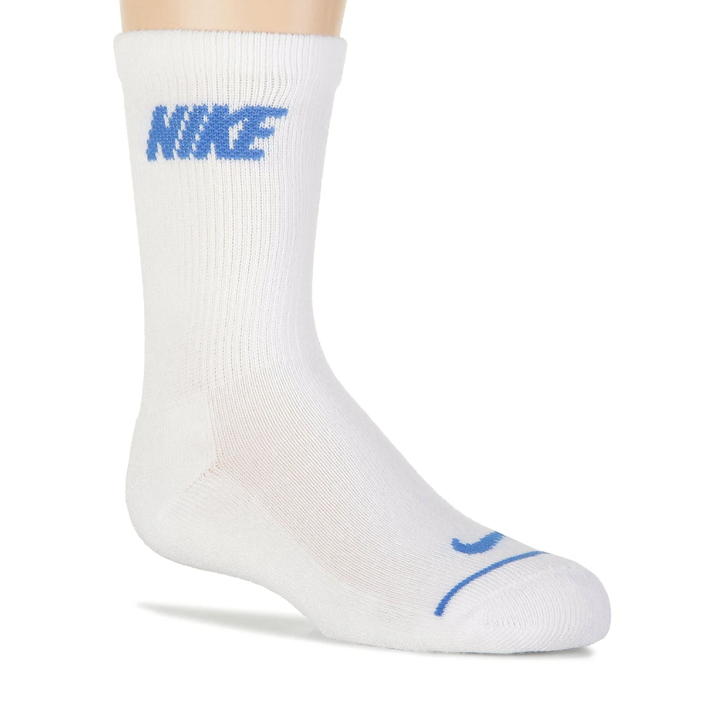 Kids' 6 Pack Youth X-Small Cushioned Crew Socks