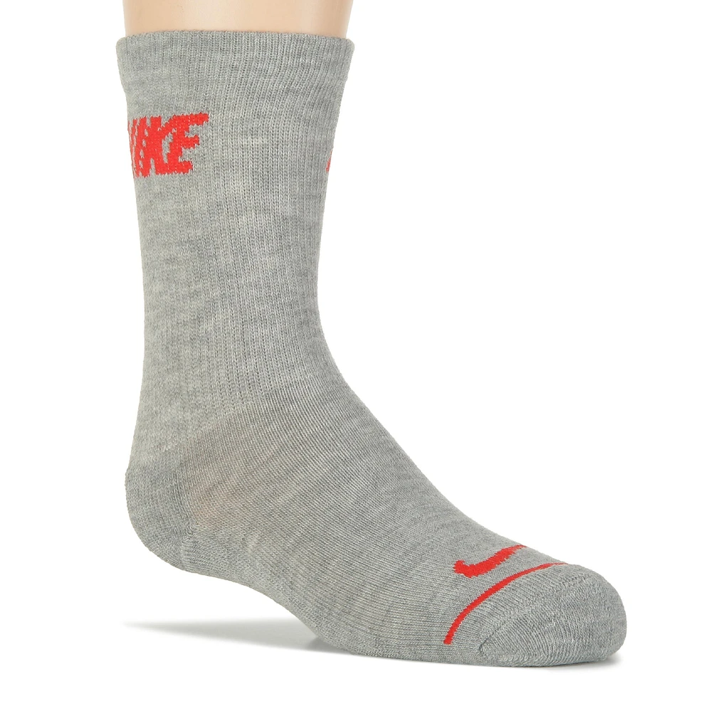 Kids' 6 Pack Youth X-Small Cushioned Crew Socks