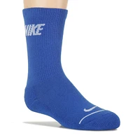 Kids' 6 Pack Youth X-Small Cushioned Crew Socks