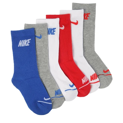 Kids' 6 Pack Youth X-Small Cushioned Crew Socks