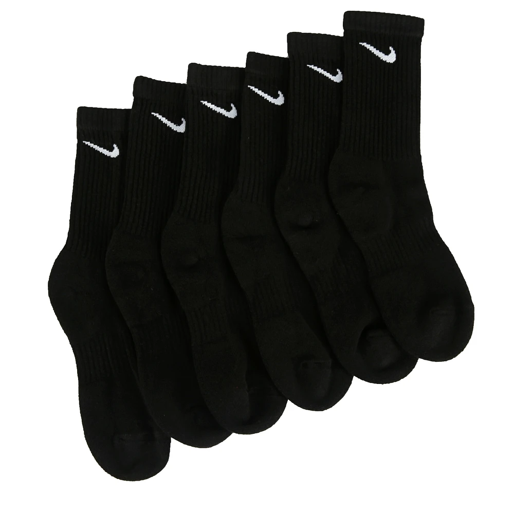 Kids' 6 Pack Medium Everyday Cushioned Crew Socks