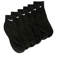 Kids' 6 Pack Small Everyday Cushion Quarter Socks