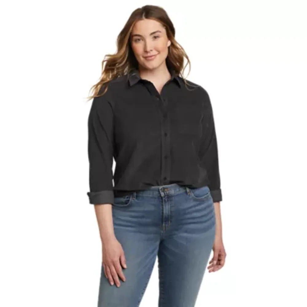 Plus Size - Madison Georgette Button-Up Long Sleeve Shirt - Torrid