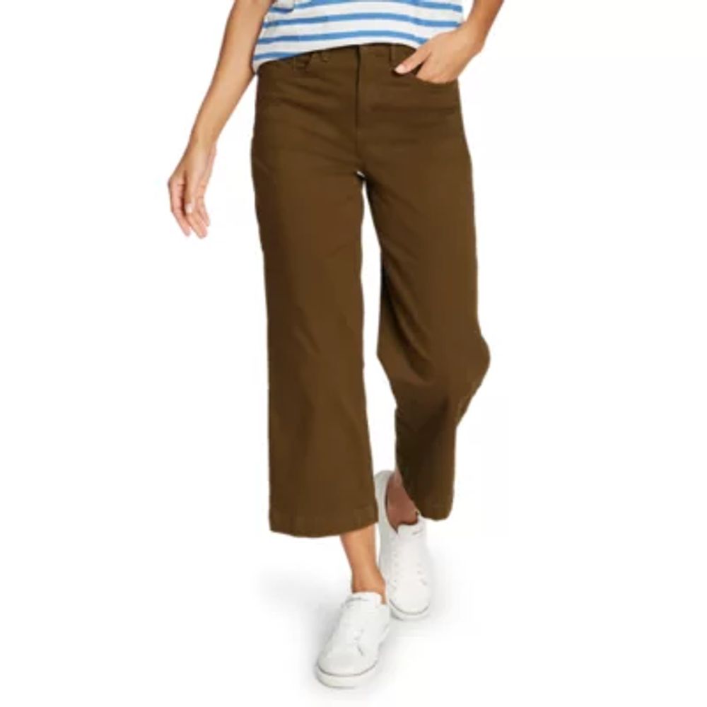 Eddie Bauer Women's Elysian Slub Twill Wide-Leg Crop Carpenter Jeans |  Hawthorn Mall