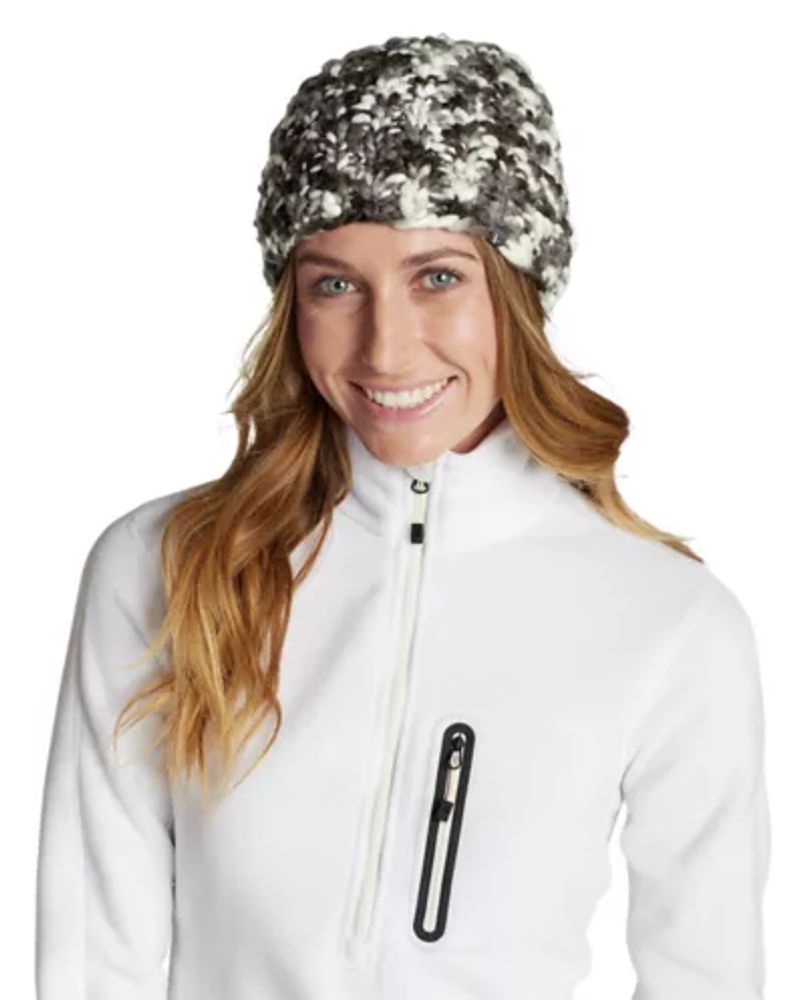 Eddie Bauer Women's Cabin Faux Fur Pom Beanie - White - One Size