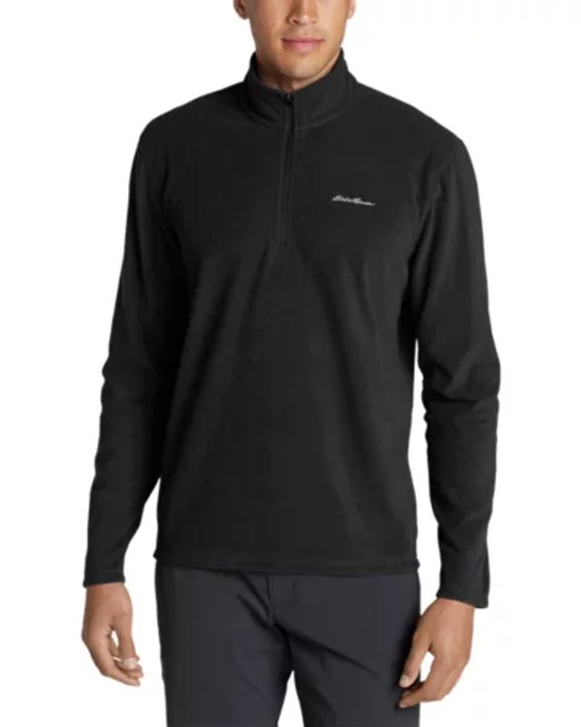 Eddie Bauer Mens Quest 1/4 Zip Pullover Fleece (Charcoal HTR