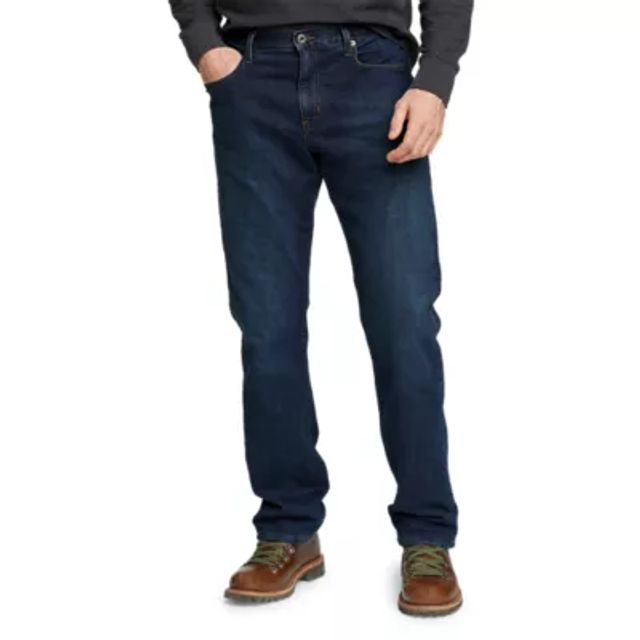  Eddie Bauer Men's H2Low Flex Flannel-Lined Jeans