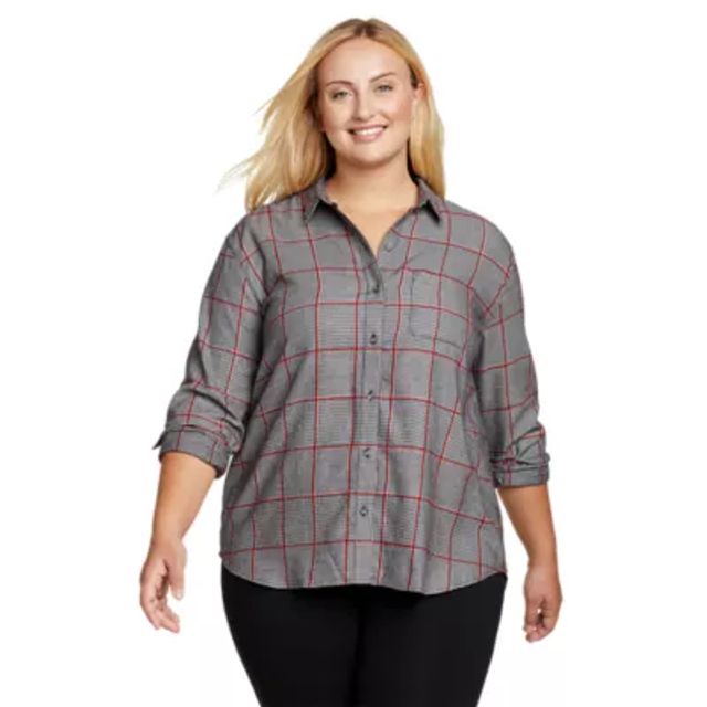 Eddie Bauer Women's Firelight Flannel Shirt - Scarlet - Size XXL