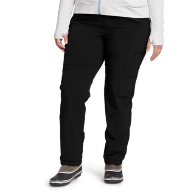 Eddie Bauer Women's Polar Fleece-Lined Pull-On Pants BLACK Size 10 