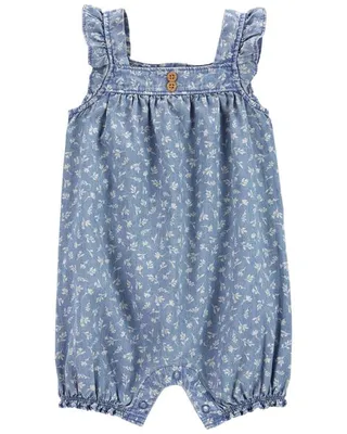 Baby Floral Chambray Romper