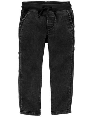 Pull-on Carpenter Jeans in Washed Black