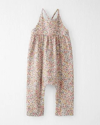 Baby Floral Print Organic Cotton Jumpsuit