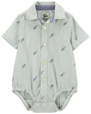Baby Toucan Print Button Front Bodysuit
