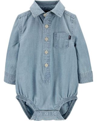 Chambray Button-Front Bodysuit