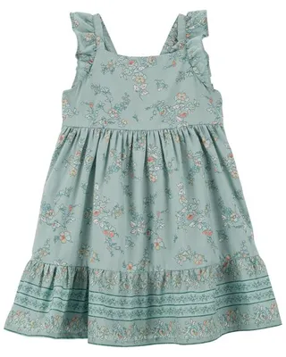 Toddler Floral Print Ruffle Babydoll Dress