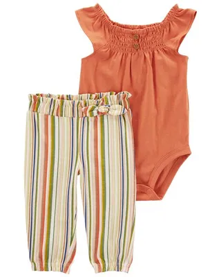 Baby 2-Piece Striped Bodysuit Pant Set