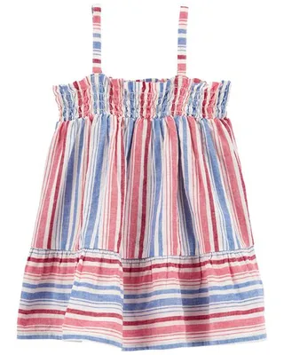 Baby Striped Ruffle Smocked Dress