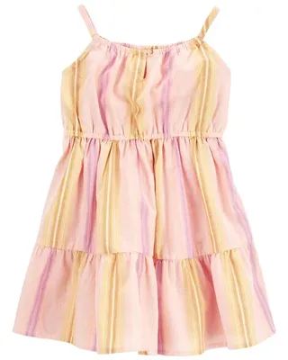 Toddler Striped Linen Cotton Dress