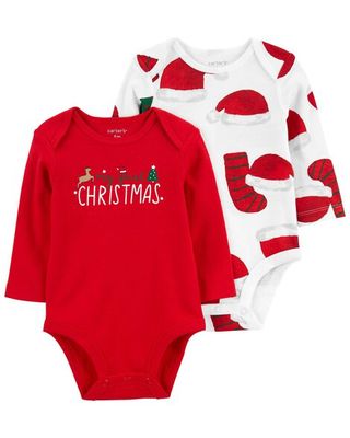 Baby's First Christmas Bodysuits