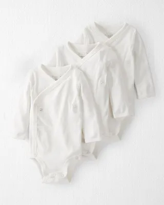 Baby 3-Pack Organic Cotton Rib Wrap Bodysuits