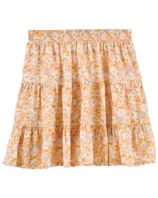 Kid Floral Print Tiered LENZING™ ECOVERO™ Skirt