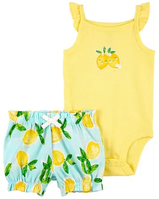 Baby 2-Piece Bodysuit & Lemon Shorts Set