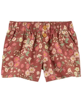Kid Vintage Floral Print Sun Shorts
