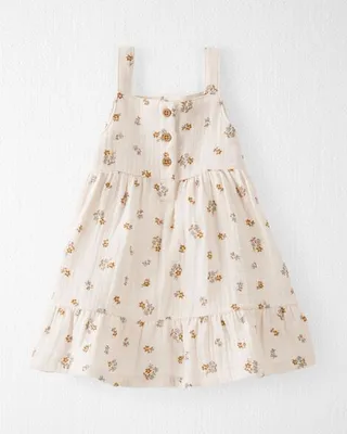 Baby Floral Print Organic Cotton Gauze Dress