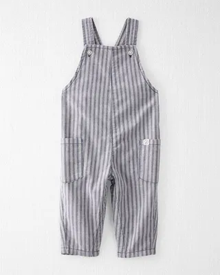 Baby Striped Woven Organic Cotton Overalls