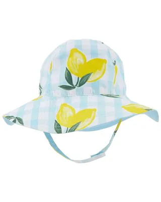 Baby Reversible Lemon Gingham Sun Hat