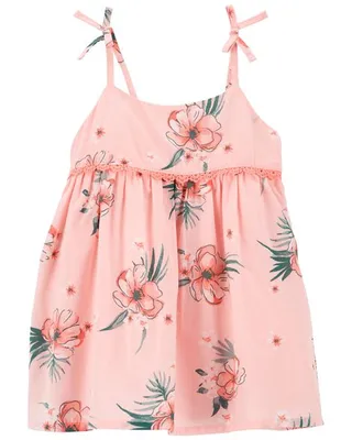 Baby Tropical Floral Print Babydoll Dress