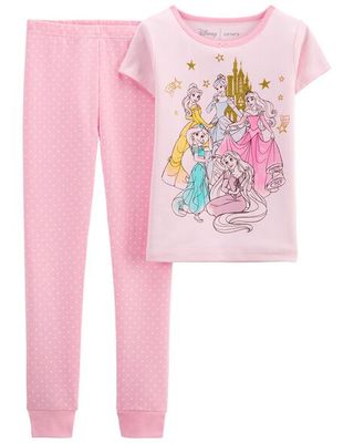 2-Piece Disney Princess 100% Snug Fit Cotton PJs