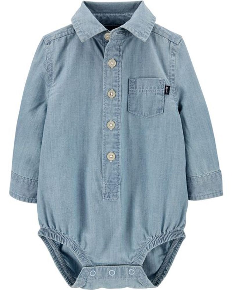 Chambray Button-Front Bodysuit