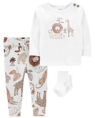 Baby 3-Piece Safari Animals Outfit