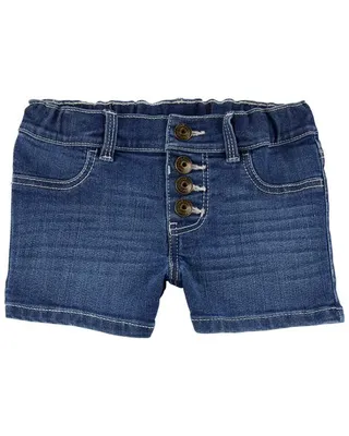 Toddler Button-Front Denim Shorts