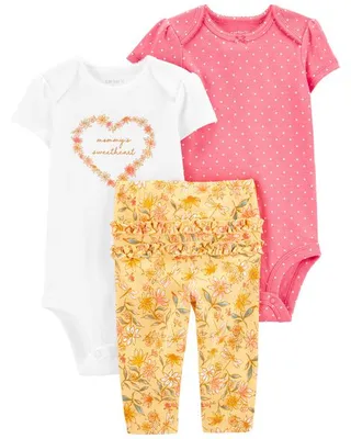 Baby 3-Piece Floral Little Character Set