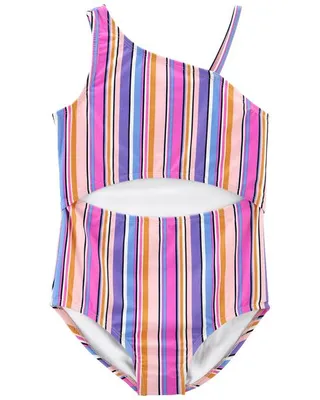 Kid Striped Cut-Out Swimsuit
