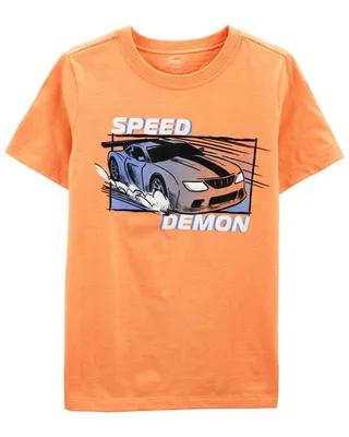 Kid Speed Demon Race Car Jersey Tee