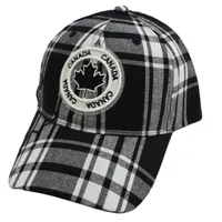 Plaid Maple Leaf Patch Baseball Cap